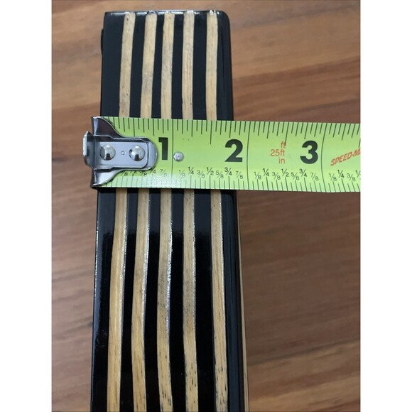 Decorative Artisan Zebra Wood Ribbed Wavy Texture High Gloss Keepsake Box 5x6x2 - Picture 11 of 11